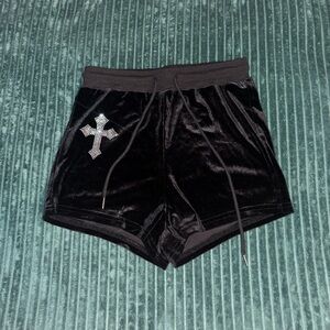 Women’s SHEIN Velvet Jeweled Shorts